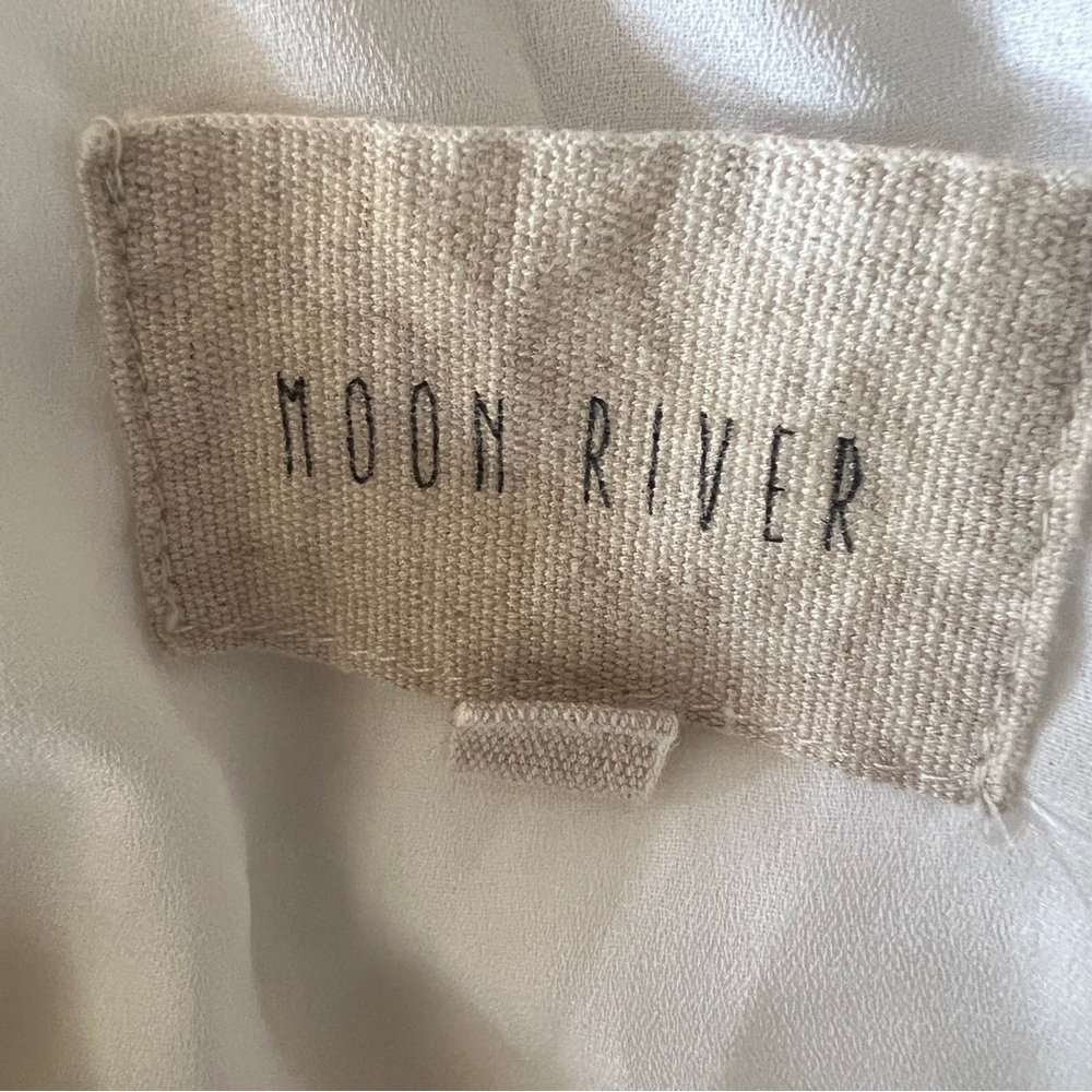 Moon River Maxi Dress Swiss Dot Lace Ruffle White Womens Small - Picture 10 of 12